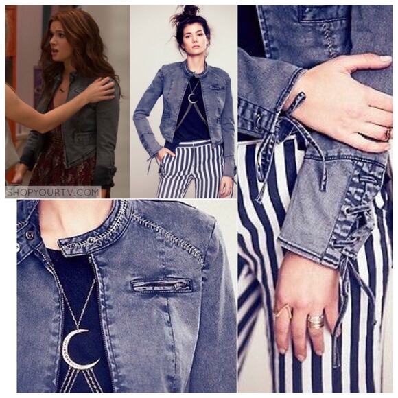 NWT $128 Free People Lace Up Twill Jacket - Picture 2 of 6